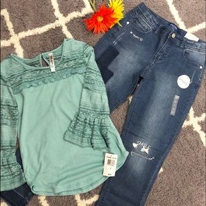 Girl tops/jeans size 14